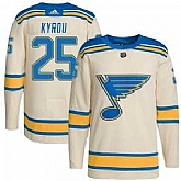 Men's St. Louis Blues #25 Jordan Kyrou Cream 2022 Winter Classic Stitched Jersey Dzhi,baseball caps,new era cap wholesale,wholesale hats